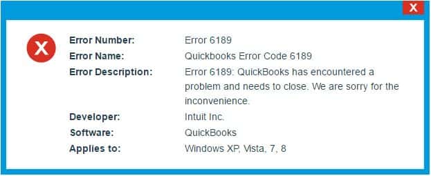 QuickBooks Error Code 6189