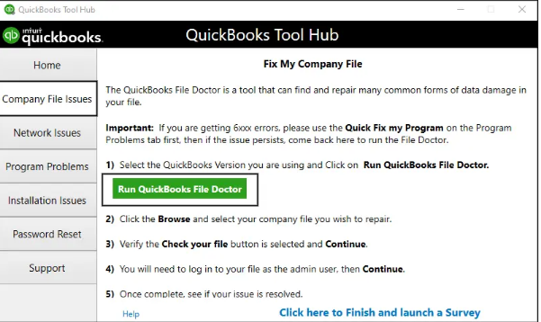 Use Quickbooks File Doctor
